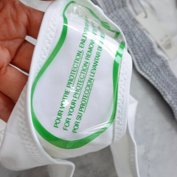 KISUII Bikini Set Large White Two Piece Halter Smocked Hipster Bikini BARNEYS - Picture 12 of 16